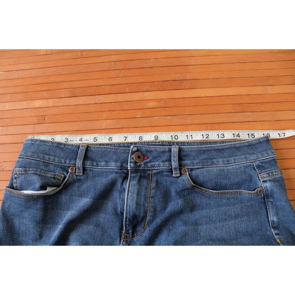 J JILL medium washed Blue Stretch Denim Authentic Fit Slim Boot Cut Jeans size 6 - Picture 7 of 12